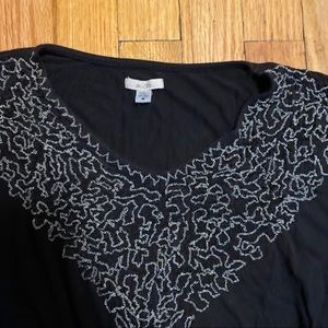 Black Tee w/ Chain Detail